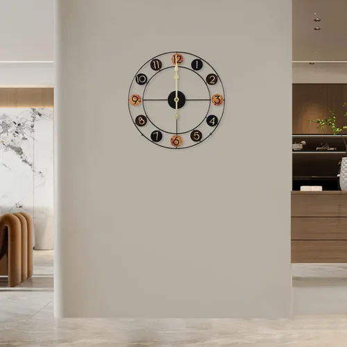 Miniatura 9 de Wall Clocks, Large Modern Metal Wall Clocks, Retro Art Design Clock, Arabic Numerals Clock, Wall Decor-50cm, for Living Room, Bedroom, Study