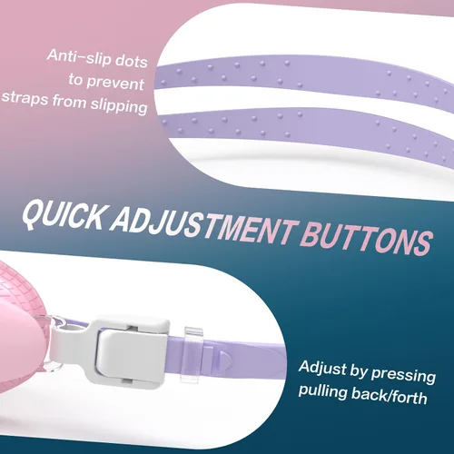 Miniatura 6 de VegoVia Gafas de natación para adultos para hombres y mujeres, gafas de natación para piscina, antiniebla/UV, gafas de natación con estuche Rosa