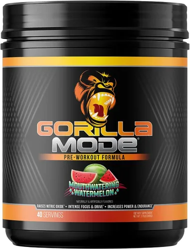 Miniatura 9 de Gorilla Mind Pre entrenamiento - Bombas masivas de energía de enfoque láser - L-citrulina, creatina, L-tirosina, betaína, hidroprime, alfa-GPC, 400