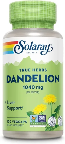 SOLARAY Suplemento de raíz de diente de león, soporte saludable para los riñones y el hígado, 1,040 mg por porción, vegano, verificado por