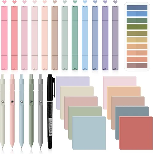 Miniatura 9 de Jutom Kit de estudio de diario bíblico de 38 piezas para mujeres, suministros de anotación de libros con resaltadores, bolígrafos, pestañas, notas