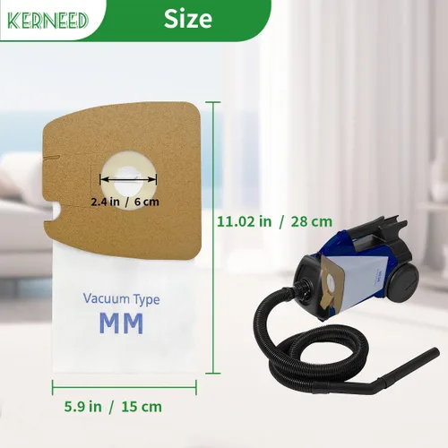 Miniatura 3 de Paquete de 10 bolsas de vacío MM para aspiradoras Sanitaire S3680 y SC3680 y Eureka Mighty Mite 3670 3680 4100 4300 5180 Series, modelo 60297A