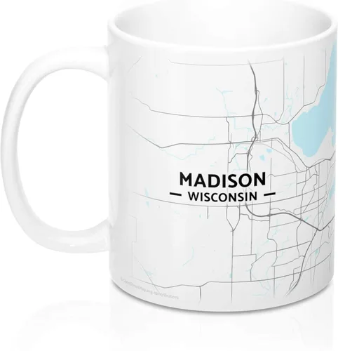 Miniatura 3 de Madison, Wisconsin WI Map Mug (11 oz)