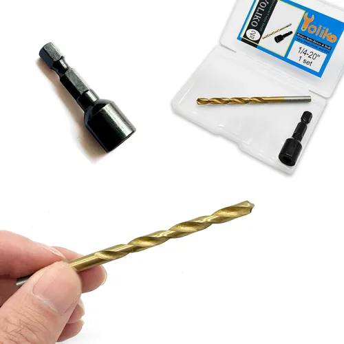 Miniatura 4 de 2 destornilladores y taladros de perno de suspensión, destornillador de acero de aleación con taladro giratorio HSS para tornillos de madera