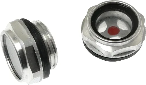 Miniatura 2 de RLECS 4 piezas de vidrio de vista para compresor de aire, tanque de bomba de caja de cambios (1/2 pulgada NPT), aleación de aluminio hexagonal