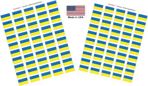 Miniatura 64 de 100 calcomanías de la bandera de Alaska; 1.5" x 1" hechas en Estados Unidos, calcomanías autoadhesivas de la bandera del estado para álbumes