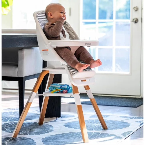 Miniatura 12 de TruBliss Turn-A-Tot - Silla alta para bebés y niños pequeños, comedero portátil de madera 2 en 1 o asiento ajustable para niños con giro de 360 Earl