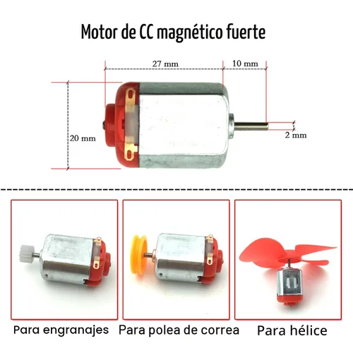 Miniatura 3 de EUDAX Juego de 6 motores de corriente continua, mini motor eléctrico para pasatiempos de 3V -12V 25000 RPM, fuerte magnético con hélice de eje, 2