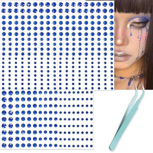 Miniatura 13 de NOOEPC Gemas faciales para el cabello, joyas autoadhesivas para la cara, joyas para los ojos, diamantes de imitación para la cara, gemas