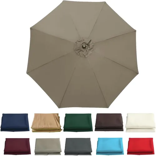 Miniatura 16 de Cubierta de repuesto para sombrilla de patio al aire libre, 6 varillas / 8 varillas de 6.5 pies/9 pies/10 pies, toldo de repuesto para sombrilla