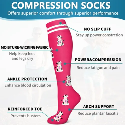 Miniatura 148 de 6 Pack Copper Compression Socks for Women and Men Circulation-Best Support for Medical, Running,Nursing,Athletic