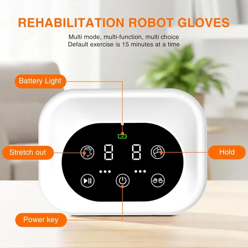 Miniatura 8 de Equipo de rehabilitación de manos, Guantes de terapia para dispositivo de recuperación de mano de accidente cerebrovascular, Guante
