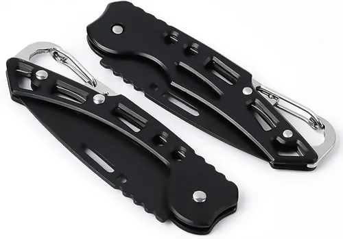 Miniatura 3 de Cuchillo de bolsillo, cuchillo de bolsillo con cadena, hoja de solo 2.5 pulgadas. Cuchillo EDC para camping, senderismo, pesca para hombres y Negro