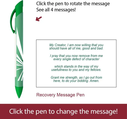 Miniatura 3 de Greeting Pen Bolígrafos de recuperación - 3er paso/7º paso/Happy Joyous Free Pen Trio - Juego de 6 bolígrafos giratorios (36077) - Regalo alentador