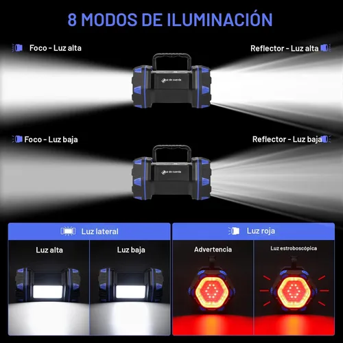 Miniatura 4 de Linterna de camping LED recargable, linterna de campamento de 1500 lm, 8 modos de luz, luces de campamento de capacidad 4800, luz de flash brillante