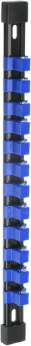 HARFINGTON Organizador de enchufes de 1/2" unidad x 12 clips portátil de plástico ABS soporte de riel de clip de zócalo, azul