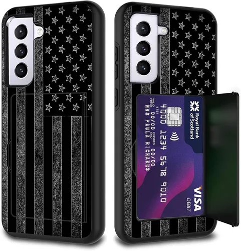 Miniatura 131 de Funda híbrida de doble capa con función atril para Samsung Galaxy A16 5G de 6.9 pulgadas, diseño de vaca con bandera estadounidense