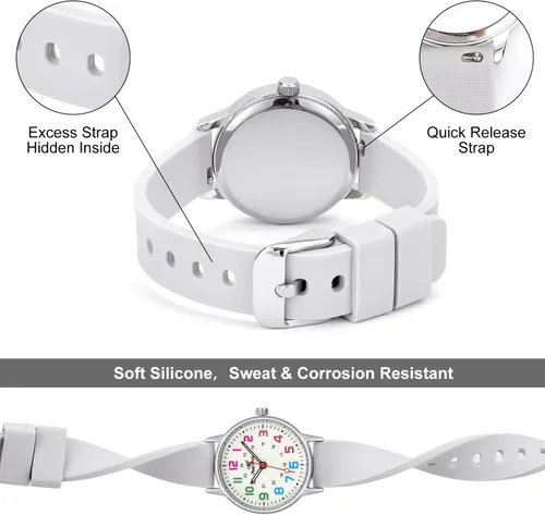 Miniatura 5 de SUDESMO Enfermera relojes reloj de enfermería reloj analógico fácil de leer reloj impermeable con segunda mano
