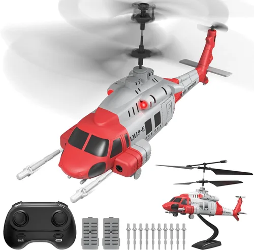 OBEST Helicóptero RC LM19-E Black Hawk 3.5 Canal 2.4G - Despego/aterrizaje con una tecla, parada de emergencia, retención de altitud y 3