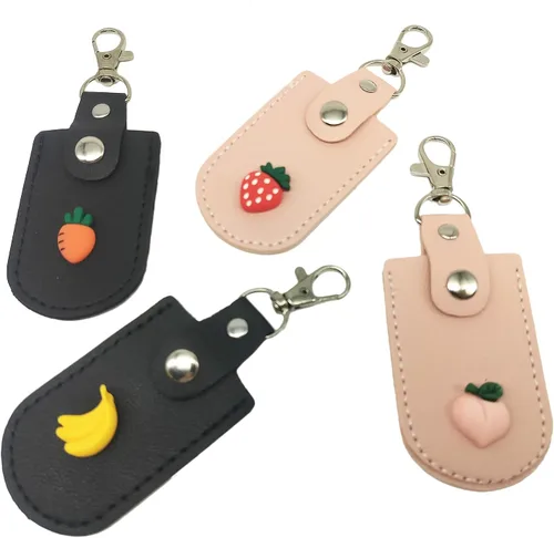 Miniatura 9 de Funda protectora de piel sintética para unidad flash USB, 3 unidades, se puede utilizar para yubikey o una funda yubikey. Rojo Profundo