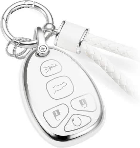 Miniatura 24 de Funda para Llavero Mercedes con Llavero de Cuerda Trenzada de Metal, Funda de Llave Suave Mejorada para Carcasa de Llavero Remoto Inteligente Sin