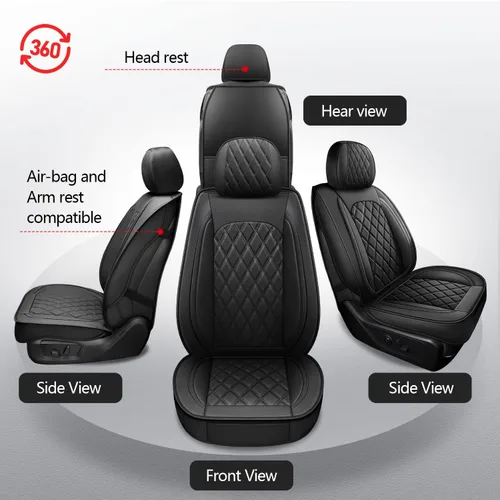 Miniatura 7 de MIROZO - Juego completo de fundas para asientos de Dodge Ram, 5 piezas, fundas para asientos de auto impermeables, compatibles con Ram 2009-2025