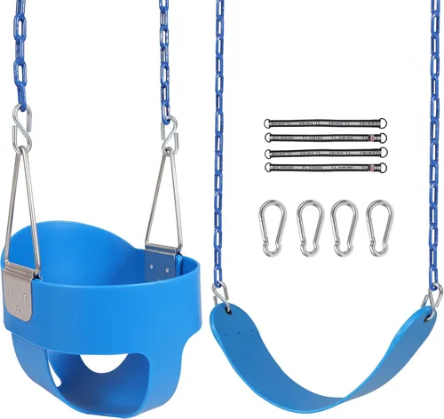 Miniatura 8 de RedSwing Columpio de Cubo Completo de Respaldo Alto con Combo de Asiento de Columpio de Servicio Pesado (Triángulo y Chain Dip), Correas de Árbol