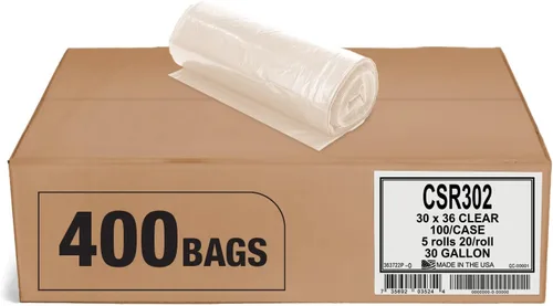 Miniatura 8 de Aluf Plastics Bolsas de basura transparentes de alta calidad para 7-10 galones, paquete enorme de 500 unidades, 24 x 23 pulgadas, 1.0 milésimas