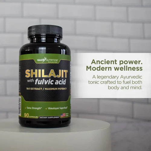 Miniatura 4 de Gade Nutrition Pure Shilajit Cápsulas Shilajit del Himalaya con ácido fúlvico y minerales esenciales para combatir la fatiga Cápsulas vegetales