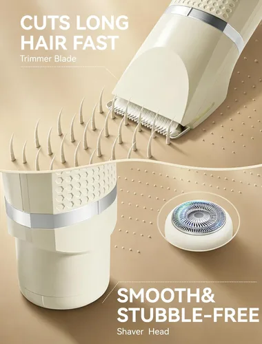 Miniatura 5 de unibono Maquinilla de afeitar eléctrica 3 en 1 para mujeres - Recortadora de bikini impermeable, Afeitadora eléctrica recargable para damas, Crema