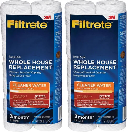 Miniatura 12 de Filtrete Filtro de Agua Ranurado para Toda la Casa de Capacidad Estándar, 5 Micrones, Filtro Universal, Filtro de Inserción Estilo Sumidero, 2