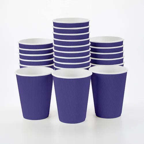 Miniatura 56 de Tazas para café de papel aislado, pared ondulada, kraft, 12 onzas - Caja de 25 unidades - tapas a juego: RWA0360B, RWA0360W, RWA0328LG, RWA0328GR