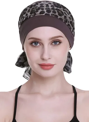 Miniatura 2 de Elegante gorro de quimioterapia con bufandas sedosas para mujeres con cáncer para pérdida de cabello