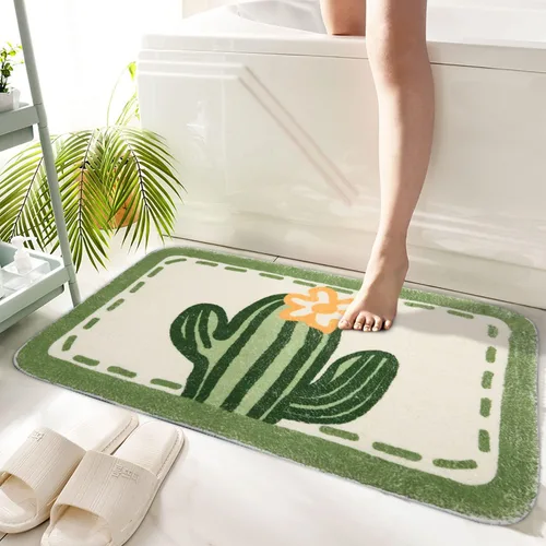 Miniatura 10 de Hi Space Alfombra de baño de 31.5 x 19.7 pulgadas, antideslizante, lavable a máquina, suave, absorbente, bonita, alfombra de baño de felpa