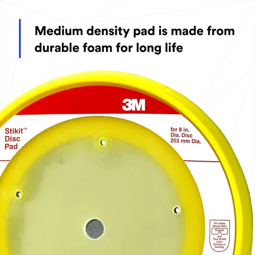 Miniatura 4 de 3M Stikit - Almohadilla de disco, 05581, 8 pulgadas, para discos PSA, lijadora, cuerpo de espuma duradero, libre de polvo, de fábrica