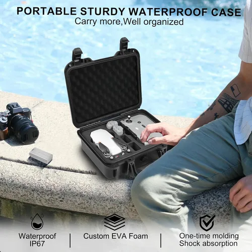 Miniatura 6 de Lekufee - Carcasa rígida compacta y portátil, resistente al agua, compatible con accesorios para Dron DJI Mini 2 y Mavic Mini 2.