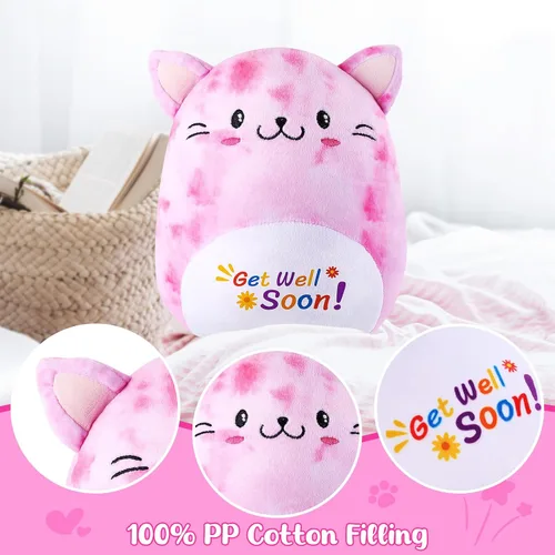 Miniatura 4 de Almohada de peluche con diseño de gato y vaca, regalo de condolencias, regalo de regalo para niños, niñas y mujeres (gato)