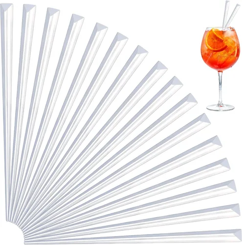 5000 púas de prisma de 3.54 pulgadas de plástico triangular transparente para cóctel, elegante guarnición para cócteles, palillos de dientes ideales