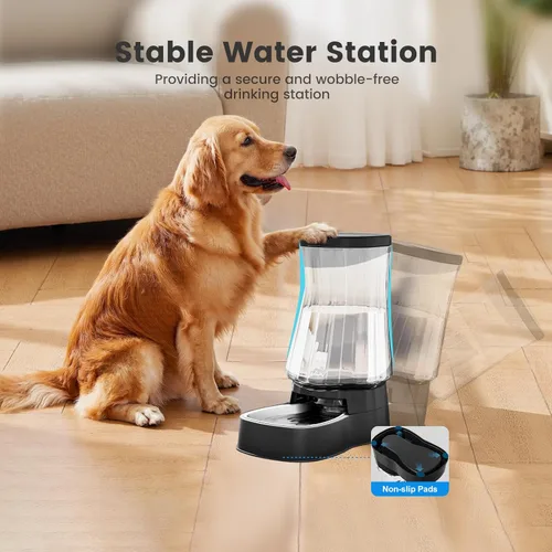 Miniatura 6 de Gardner Pet Dispensador automático de agua por gravedad para perros, tazón dispensador de agua grande para perros de 1.6 galones con acero