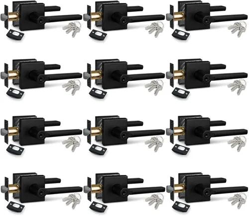 Miniatura 80 de NEWBANG Palanca de puerta de cama/baño para privacidad Baño e interior Manija de cerradura de puerta en negro mate envejecido, HD1601-DB-BK-1P