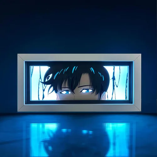 Sung Jinwoo Otaku Caja de Luz – Solo Leveling – Figura de Lámpara de Anime Luz Nocturna, 16 Colores RGB LED – Regalo de Decoración de Habitación de