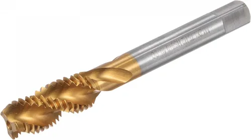 Miniatura 6 de uxcell Machos de roscar para flauta en espiral, M8 x 1,25 + 0,1 métricas de acero de cobalto recubierto de titanio de alta velocidad para máquina