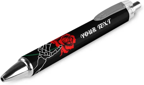 Miniatura 21 de Bolígrafos personalizados con estampado de leopardo negro y azul con punta de lápiz capacitivo, bolígrafos grabados personalizados con nombre