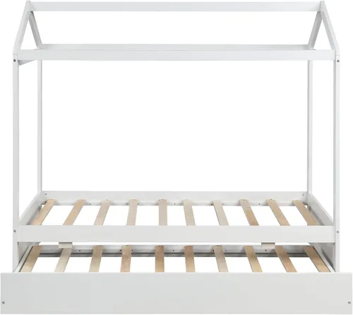 Miniatura 6 de Bellemave Cama de casa individual con nido para niños, cama de casa con techo, tamaño individual, marco de sofá cama con nido para niños y niñas
