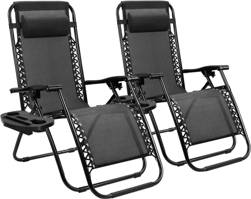 Miniatura 10 de Flamaker Silla de Patio de Gravedad Cero Sillas Reclinables para Exteriores Silla de Descanso Plegable Silla de Descanso Ajustable para Césped