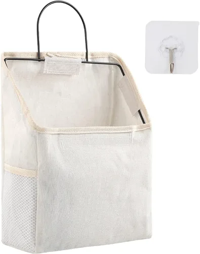 Miniatura 9 de Surblue Bolsa de almacenamiento para colgar en la pared con gancho adhesivo, almacenamiento colgante de armario para bolsillo, bolsa organizadora