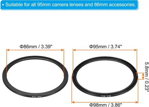 Miniatura 2 de PATIKIL Anillo de metal de 3.740 in-3.386 in, adaptador de filtro de lente de cámara, anillo adaptador de filtro de aluminio para lentes de cámara