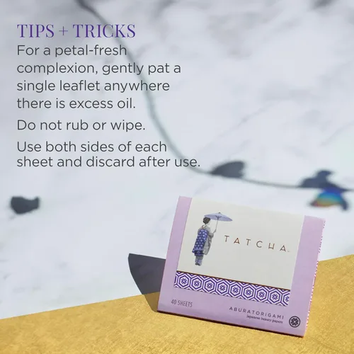 Miniatura 4 de Tatcha Aburatorigami Blotting Papers: 100% Natural Abaca Leaf & Gold Flakes Absorb Excess Oil (40 Pack)