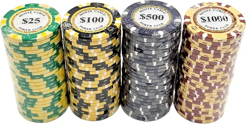 Tournament - Fichas de póquer compuestas de arcilla Monte Carlo a granel – 0.48 oz de calidad de casino de lujo con incrustaciones holográficas y