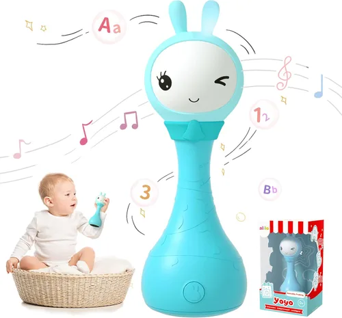 alilo Yoyo - Sonajero Musical de Conejo Parlante para Bebé que Canta, Juguetes que Imitan y Repiten lo que Dices, Más de 90 Contenidos de Audio